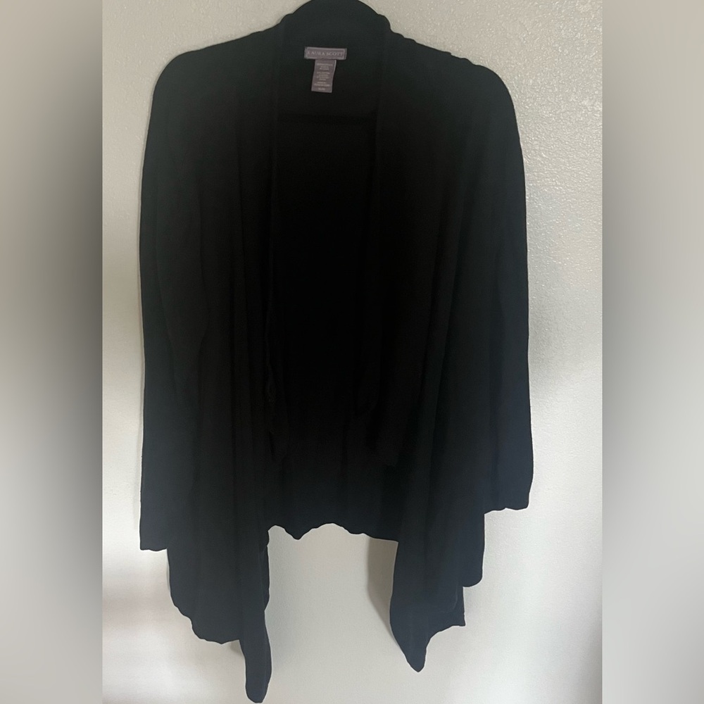 Laura Scott Black High-Low Cardigan